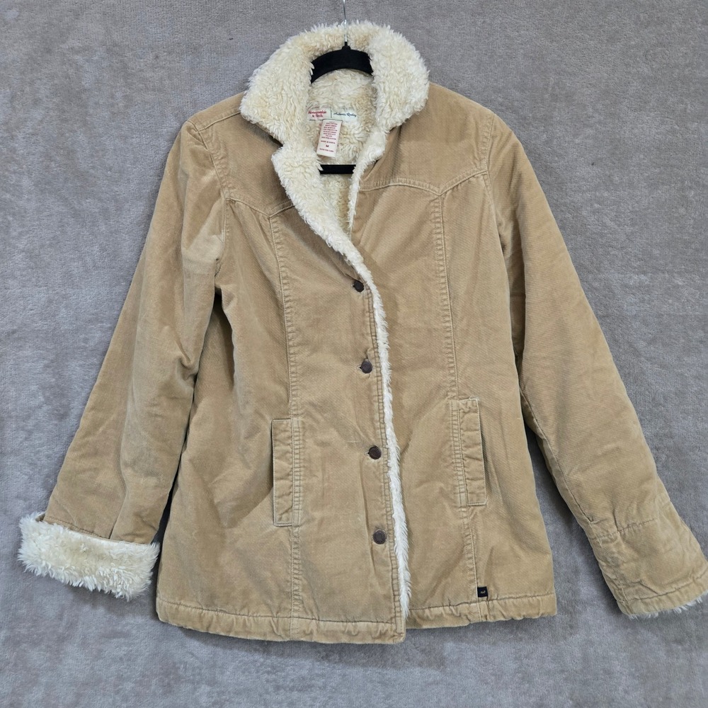 Abercrombie & Fitch Corduroy Jacket Medium Sherpa Lined Western Boho Hippie